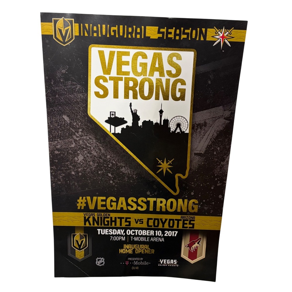 FLAW Vegas Golden Knights Inaugural Home Opener Program Vegas Strong Oct 10 2017